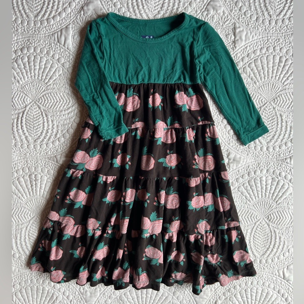 Kickee Pants Green and Pink Floral Dress